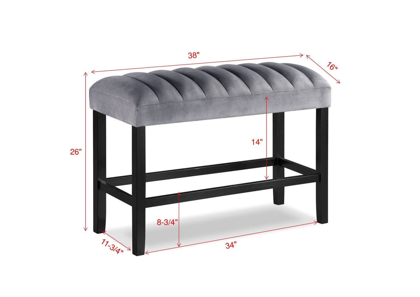 Pascal Black/Gray Square Counter Height Dining Set - SET | 2724T-4848 | 2724S-24(2) - Luna Furniture - Dallas Store