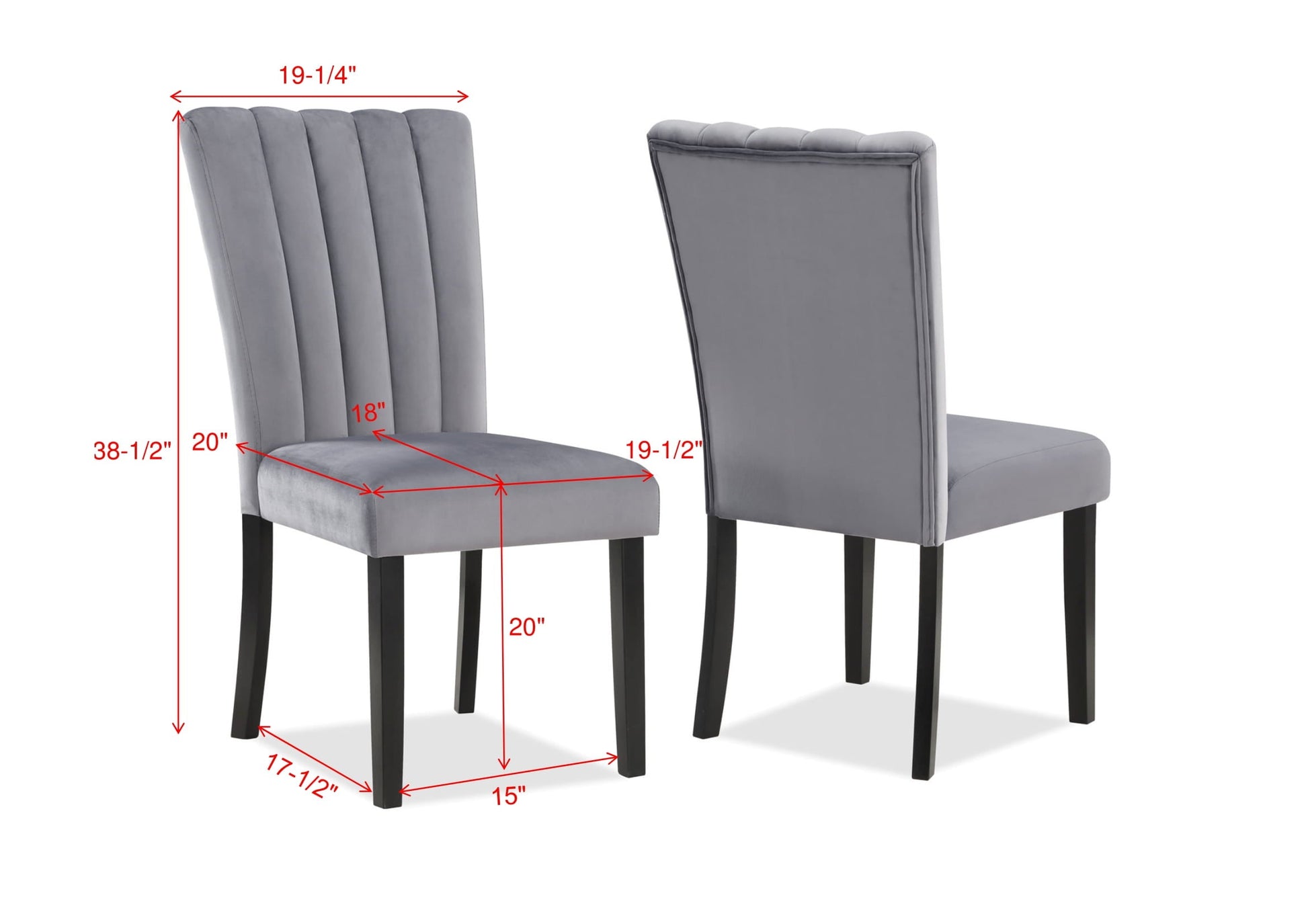 Pascal Gray/White Marble-Top Dining Set - SET | 2224T-3864 | 2224S(2) - Luna Furniture - Dallas Store