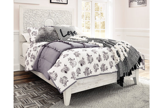 Paxberry Whitewash Full Panel Bed - SET | B181-84 | B181-87 - Luna Furniture - Dallas Store