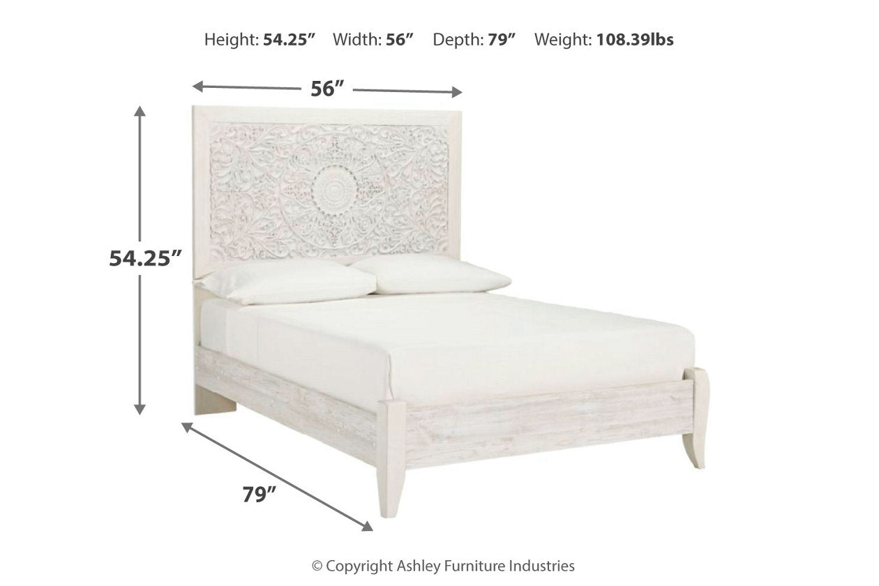 Paxberry Whitewash Full Panel Bed - SET | B181-84 | B181-87 - Luna Furniture - Dallas Store