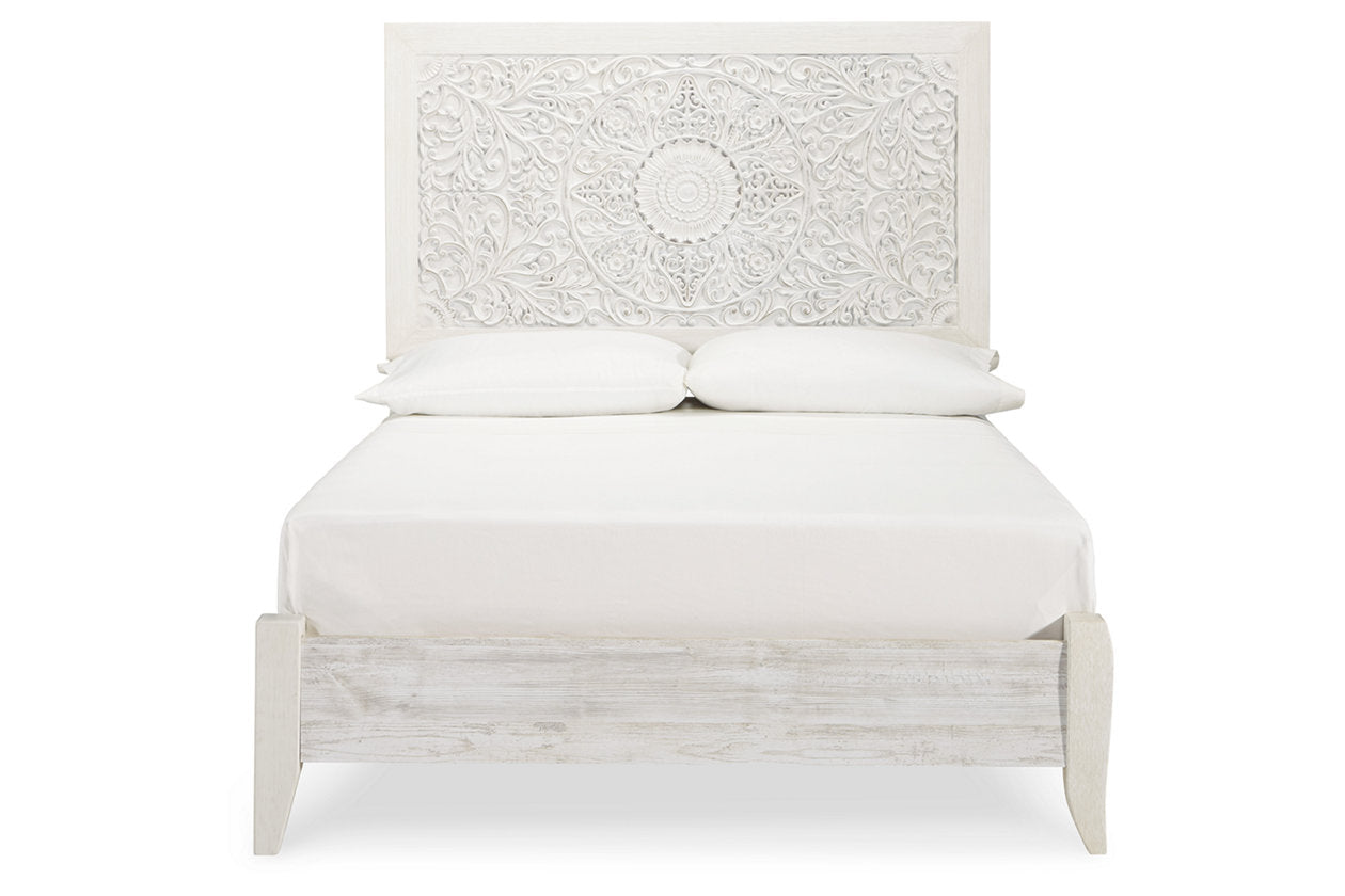 Paxberry Whitewash Full Panel Bed - SET | B181-84 | B181-87 - Luna Furniture - Dallas Store