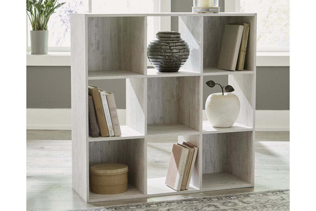 Paxberry Whitewash Nine Cube Organizer - EA1811-3X3 - Luna Furniture - Dallas Store