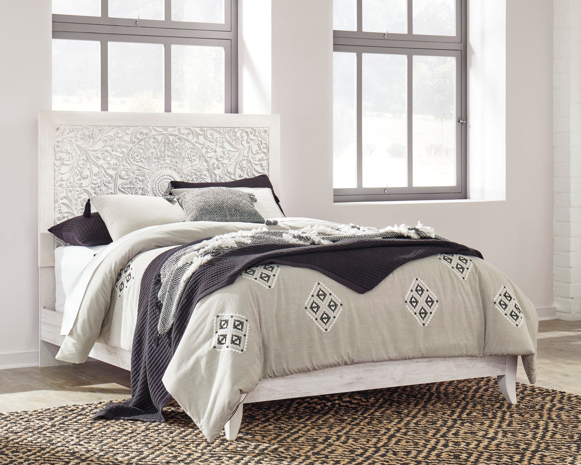 Paxberry Whitewash Panel Bedroom Set - SET | B181-54 | B181-57 | B181-31 | B181-36 - Luna Furniture - Dallas Store