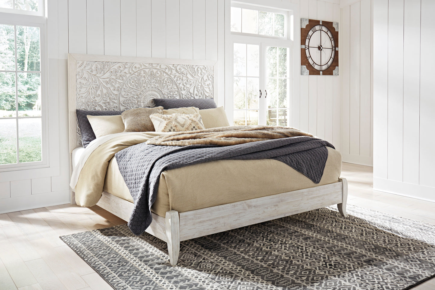 Paxberry Whitewash Panel Bedroom Set - SET | B181-54 | B181-57 | B181-31 | B181-36 - Luna Furniture - Dallas Store
