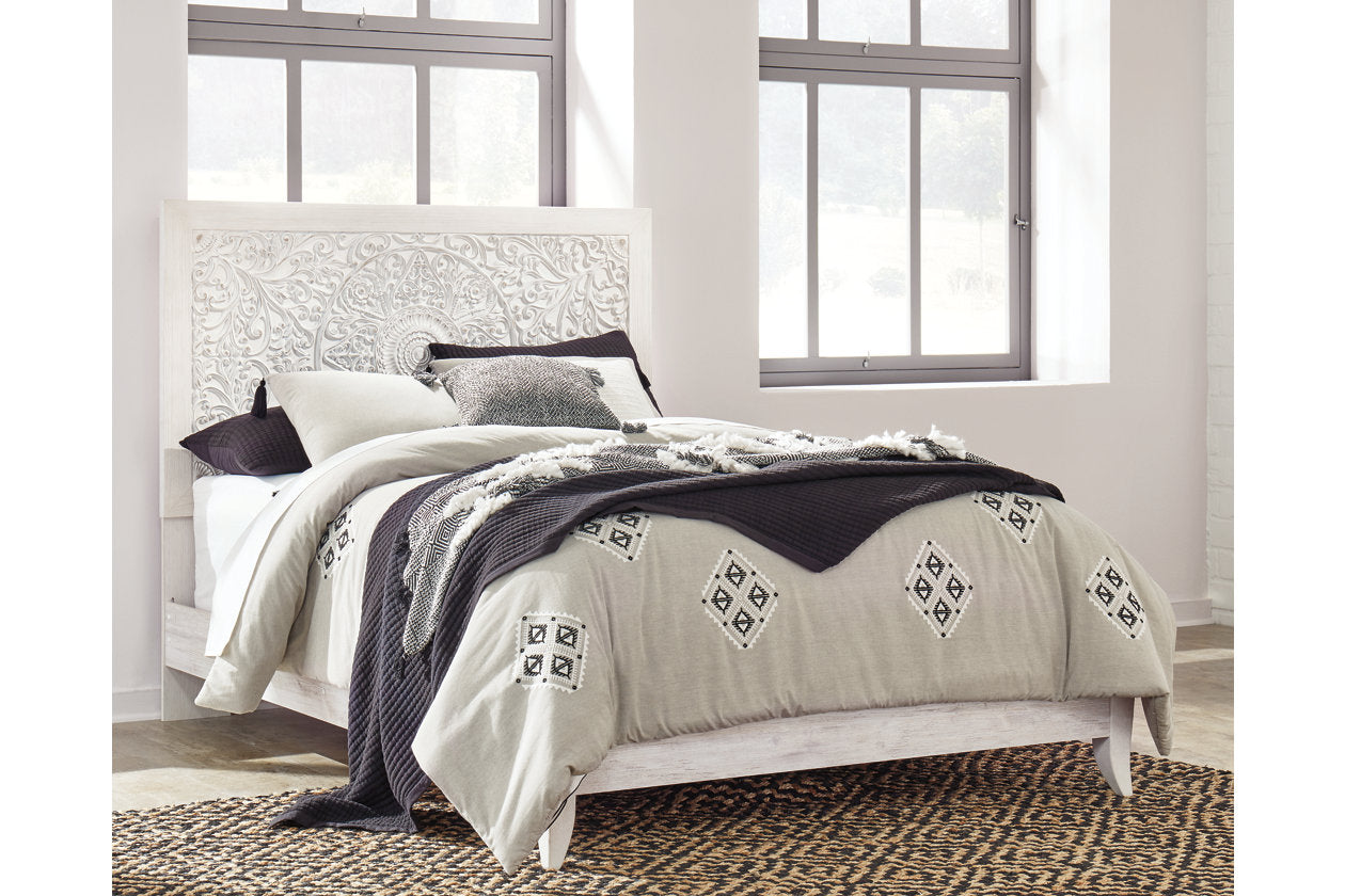 Paxberry Whitewash Queen Panel Bed - SET | B181-54 | B181-57 - Luna Furniture - Dallas Store