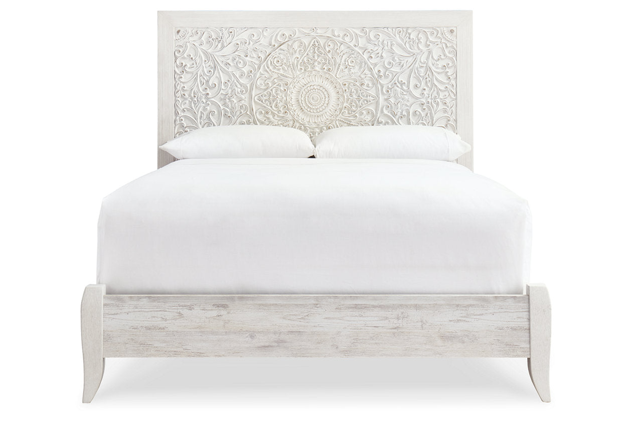 Paxberry Whitewash Queen Panel Bed - SET | B181-54 | B181-57 - Luna Furniture - Dallas Store