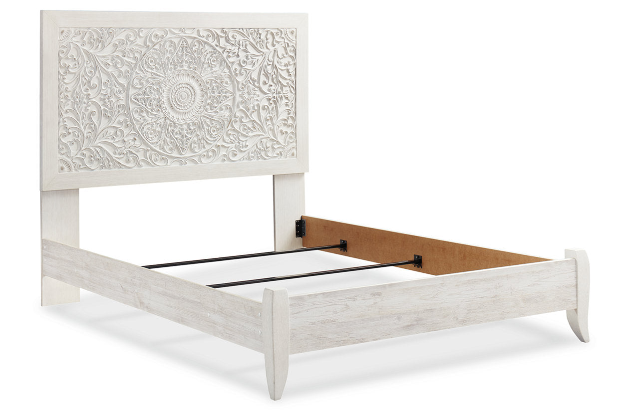 Paxberry Whitewash Queen Panel Bed - SET | B181-54 | B181-57 - Luna Furniture - Dallas Store