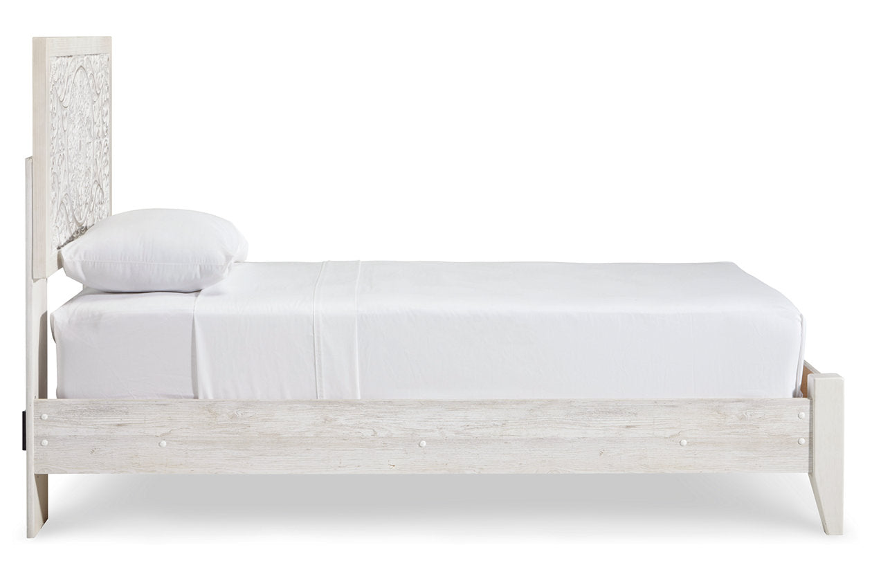 Paxberry Whitewash Twin Panel Bed - SET | B181-52 | B181-53 - Luna Furniture - Dallas Store