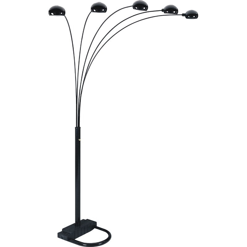 Peacock Arc Black 82" Floor Lamp - 4888B-BK - Luna Furniture - Dallas Store