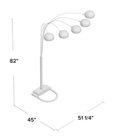 Peacock Arc Black 82" Floor Lamp - 4888B-BK - Luna Furniture - Dallas Store