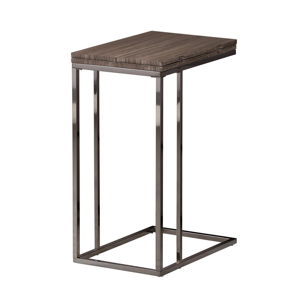 Pedro Weathered Gray/Black Expandable Top Accent Table - 902864 - Luna Furniture - Dallas Store
