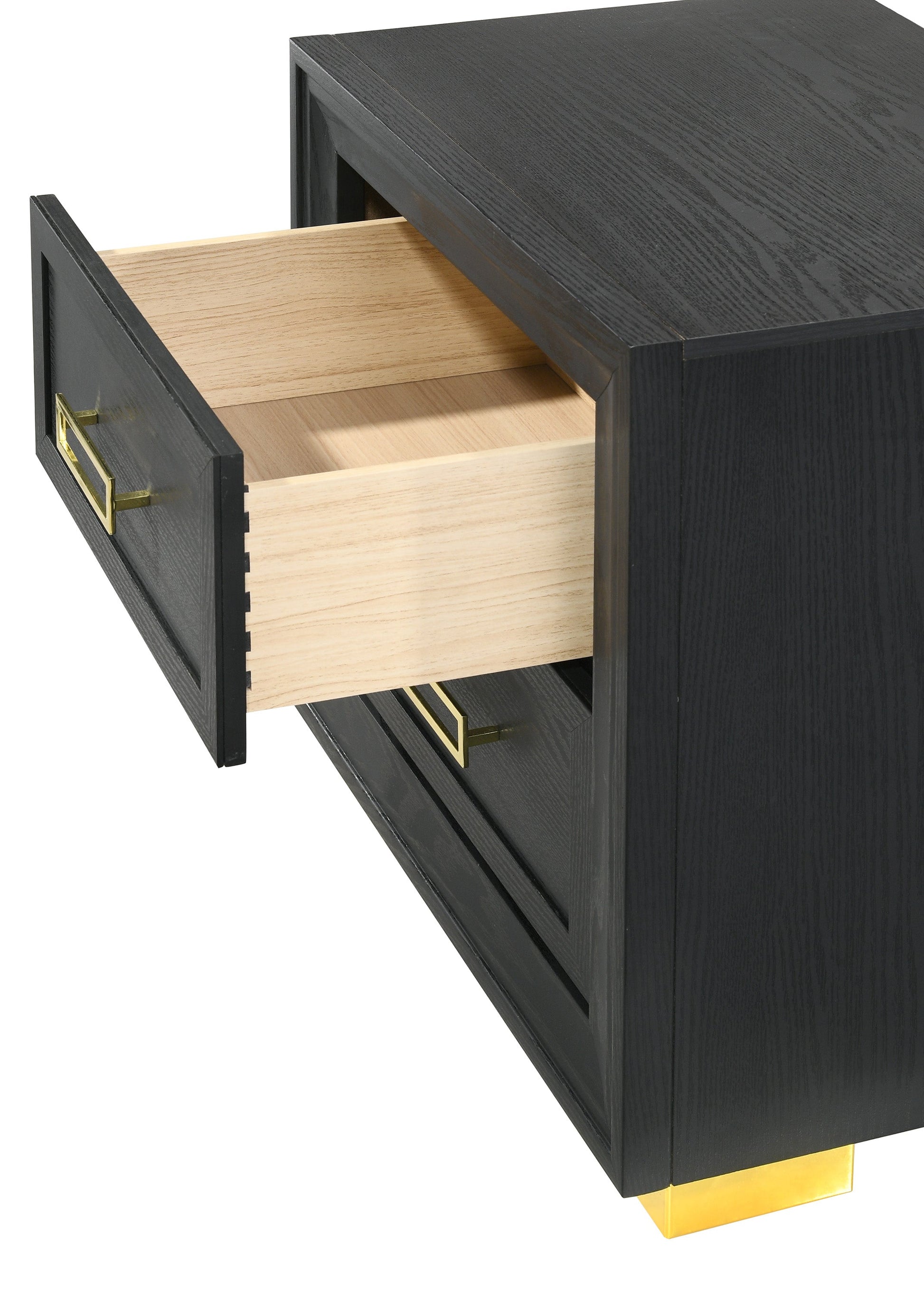Pepe Black/Gold Panel Upholstered Bedroom Set - SET | B9290-Q-HBFB | B9290-KQ-RAIL | B9290-2 | B9290-4 - Luna Furniture - Dallas Store