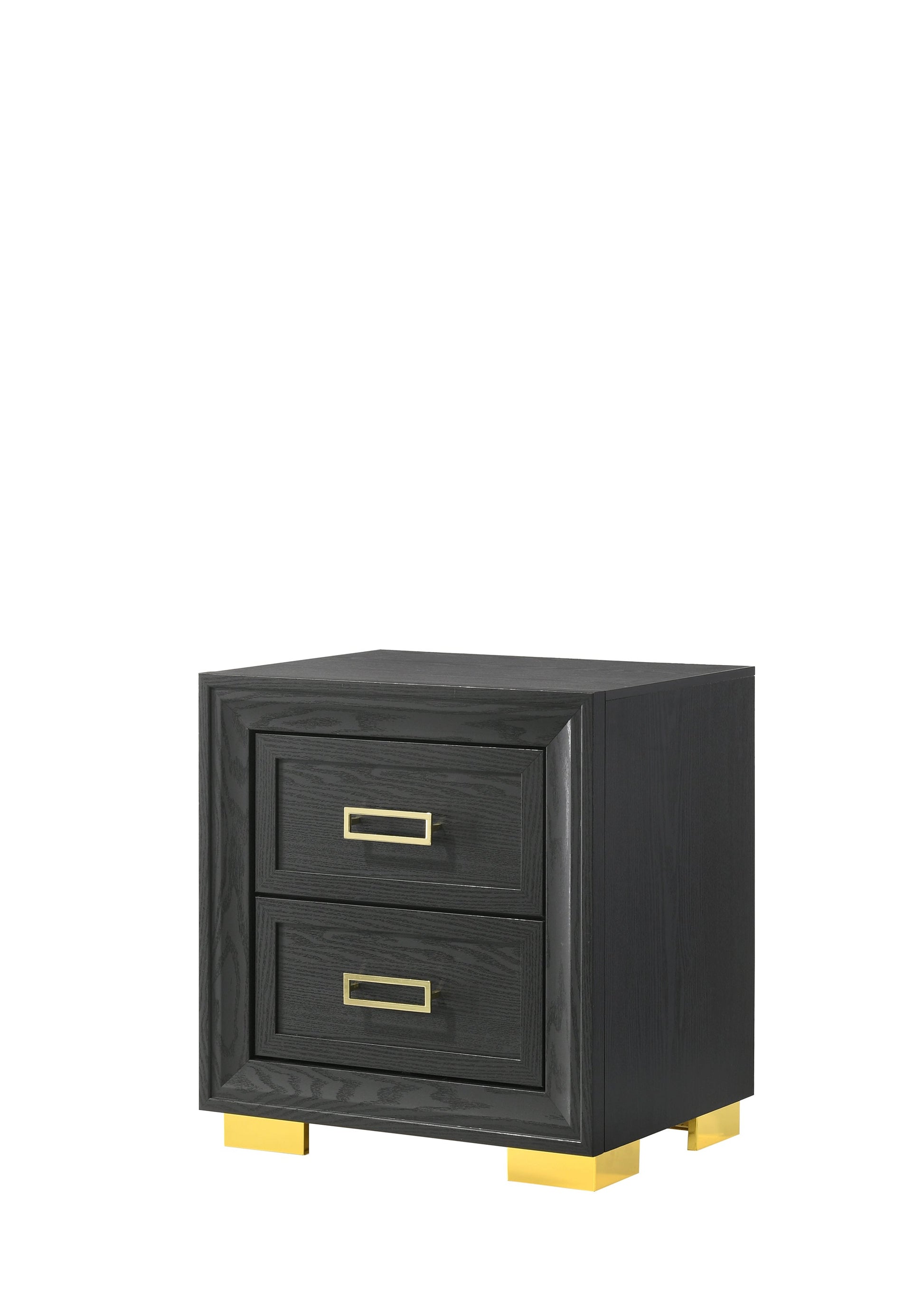 Pepe Black/Gold Panel Upholstered Bedroom Set - SET | B9290-Q-HBFB | B9290-KQ-RAIL | B9290-2 | B9290-4 - Luna Furniture - Dallas Store