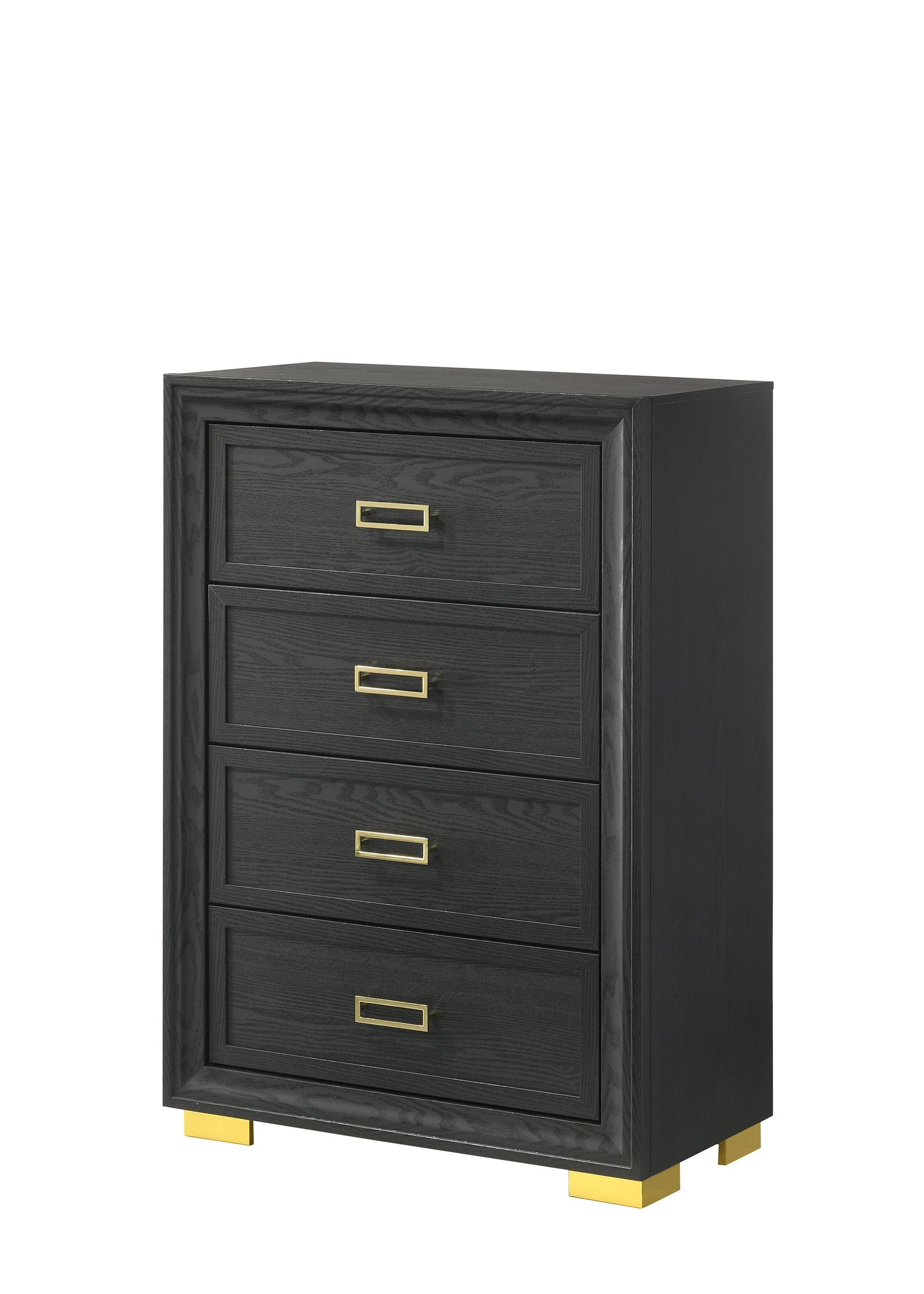 Pepe Black/Gold Panel Upholstered Bedroom Set - SET | B9290-Q-HBFB | B9290-KQ-RAIL | B9290-2 | B9290-4 - Luna Furniture - Dallas Store