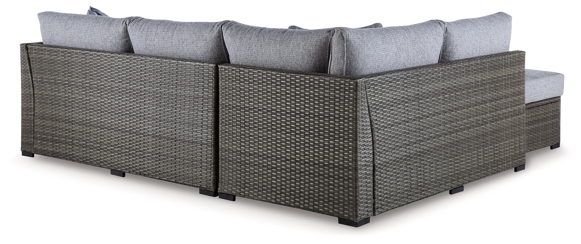 Petal Road Gray Outdoor Loveseat Sectional/Ottoman/Table Set, Set of 4 - P297-070 - Luna Furniture - Dallas Store