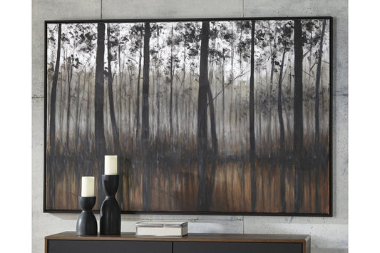 Philyra Black/Orange/Silver Wall Art - A8000253 - Luna Furniture - Dallas Store