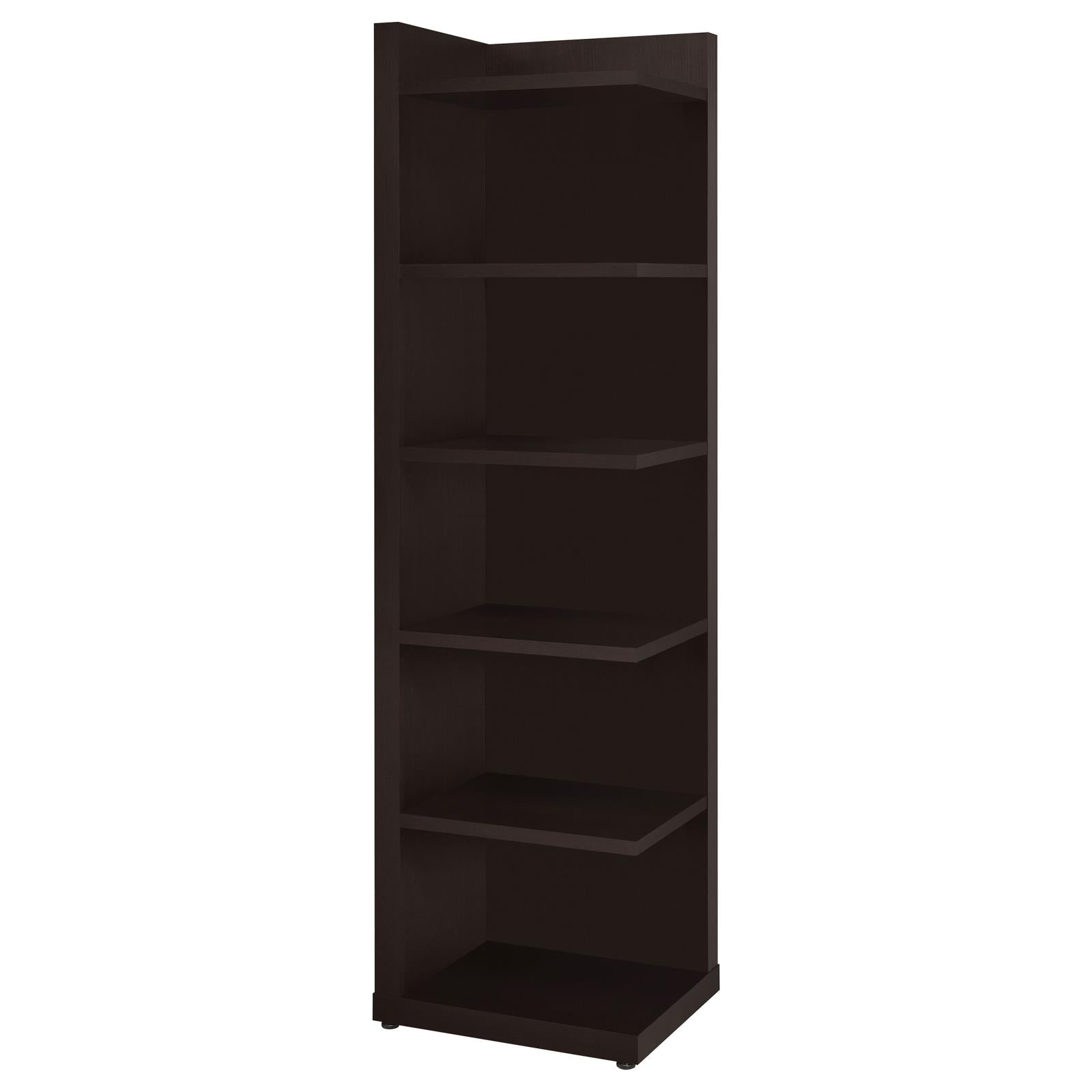 Pinckard Cappuccino 6-Tier Corner Bookcase - 800270 - Luna Furniture - Dallas Store