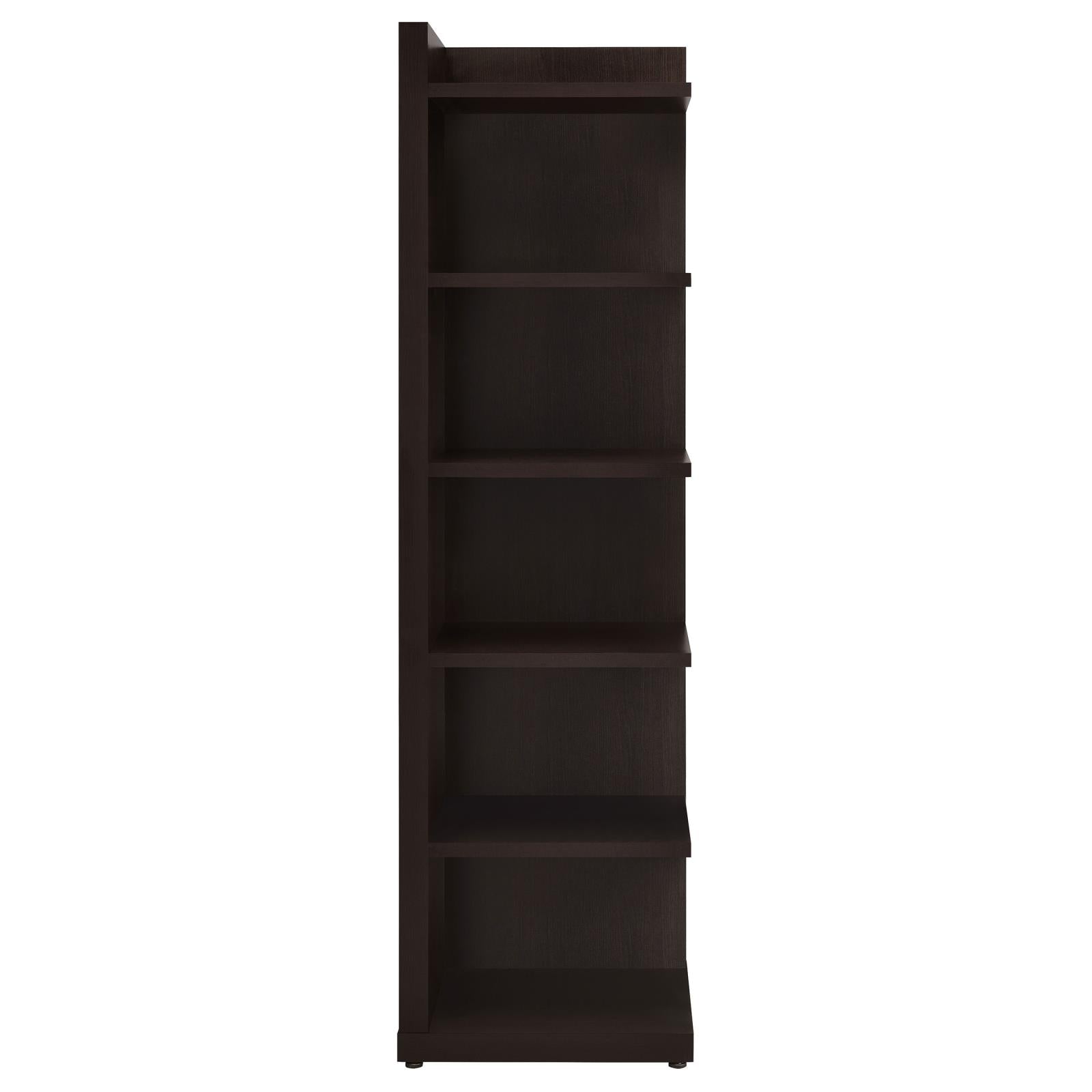 Pinckard Cappuccino 6-Tier Corner Bookcase - 800270 - Luna Furniture - Dallas Store