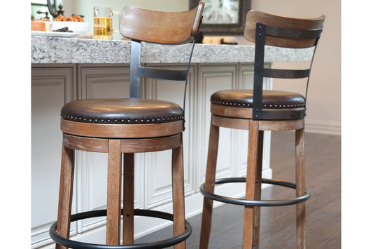 Pinnadel Light Brown Bar Height Barstool - D542-130 - Luna Furniture - Dallas Store