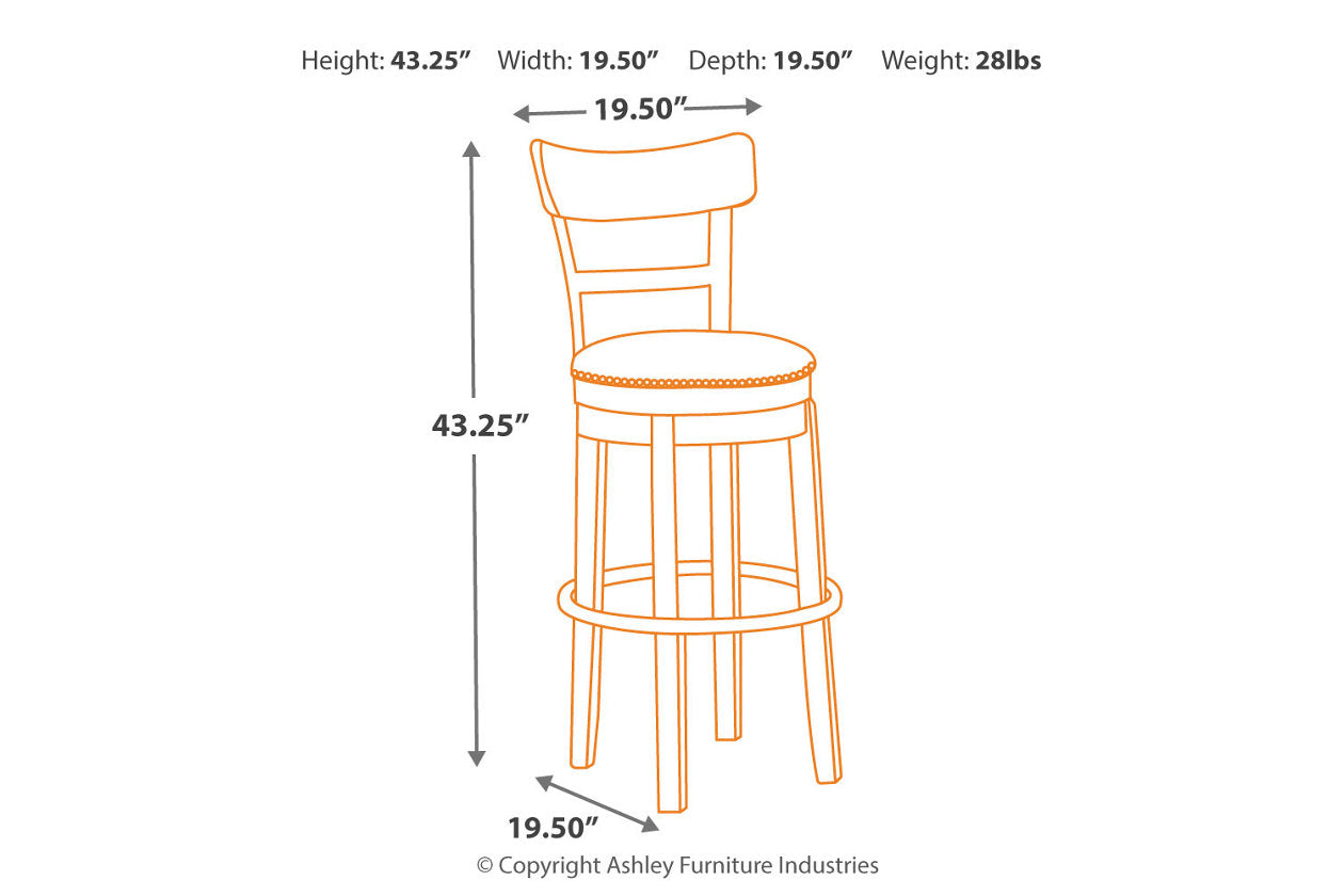 Pinnadel Light Brown Bar Height Barstool - D542-130 - Luna Furniture - Dallas Store