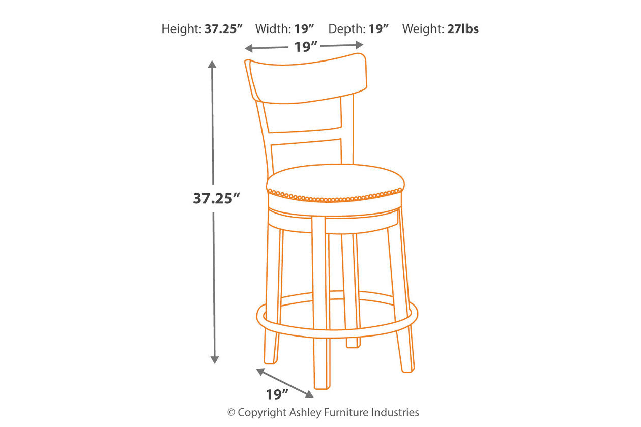 Pinnadel Light Brown Counter Height Barstool - D542-124 - Luna Furniture - Dallas Store