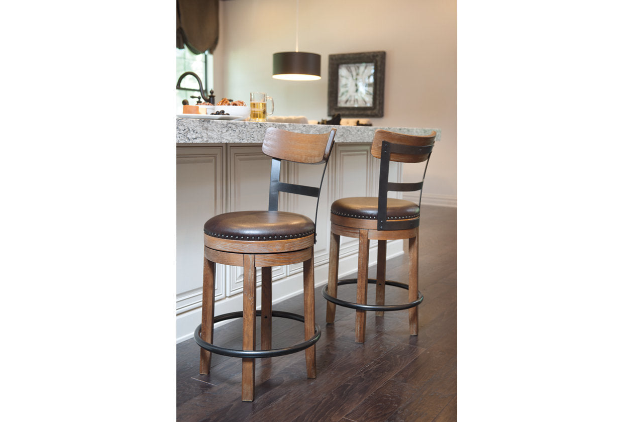Pinnadel Light Brown Counter Height Barstool - D542-124 - Luna Furniture - Dallas Store
