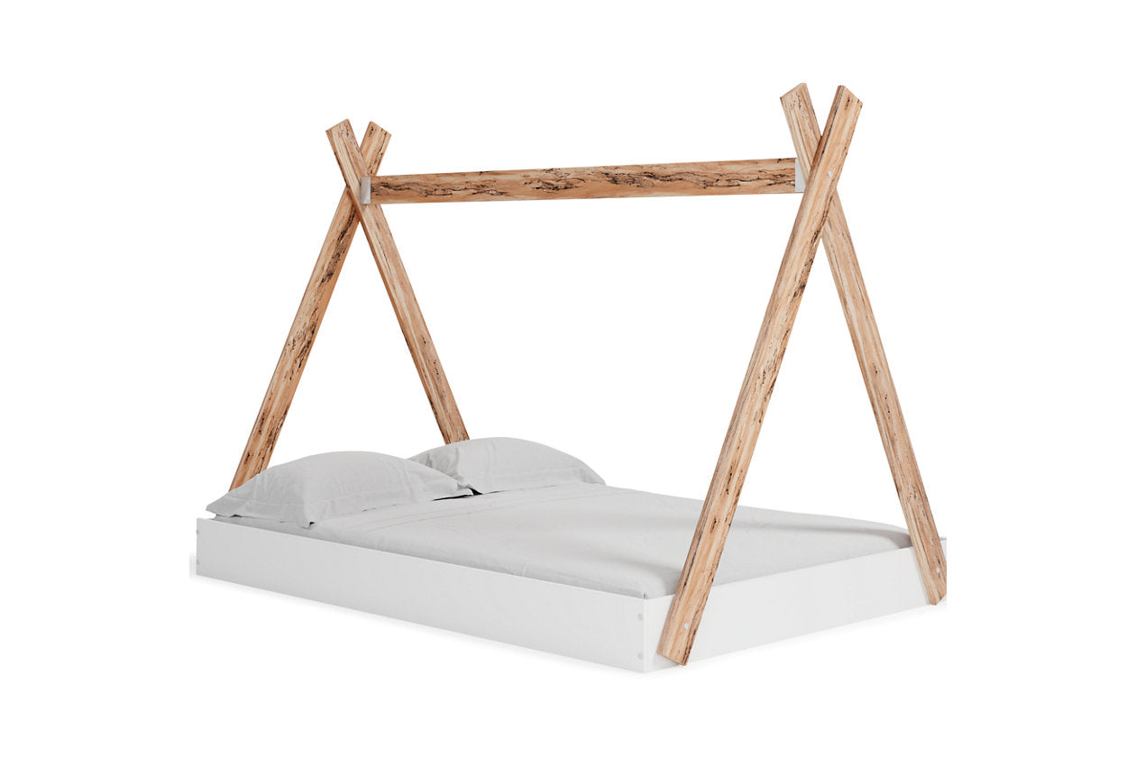 Piperton Two-tone Brown/White Full Tent Complete Bed in Box - EB1221-122 - Luna Furniture - Dallas Store