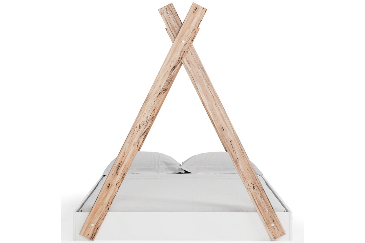 Piperton Two-tone Brown/White Full Tent Complete Bed in Box - EB1221-122 - Luna Furniture - Dallas Store