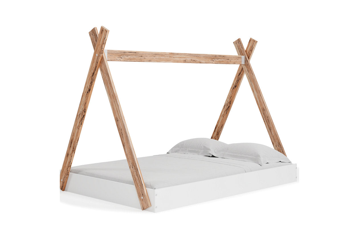 Piperton Two-tone Brown/White Full Tent Complete Bed in Box - EB1221-122 - Luna Furniture - Dallas Store