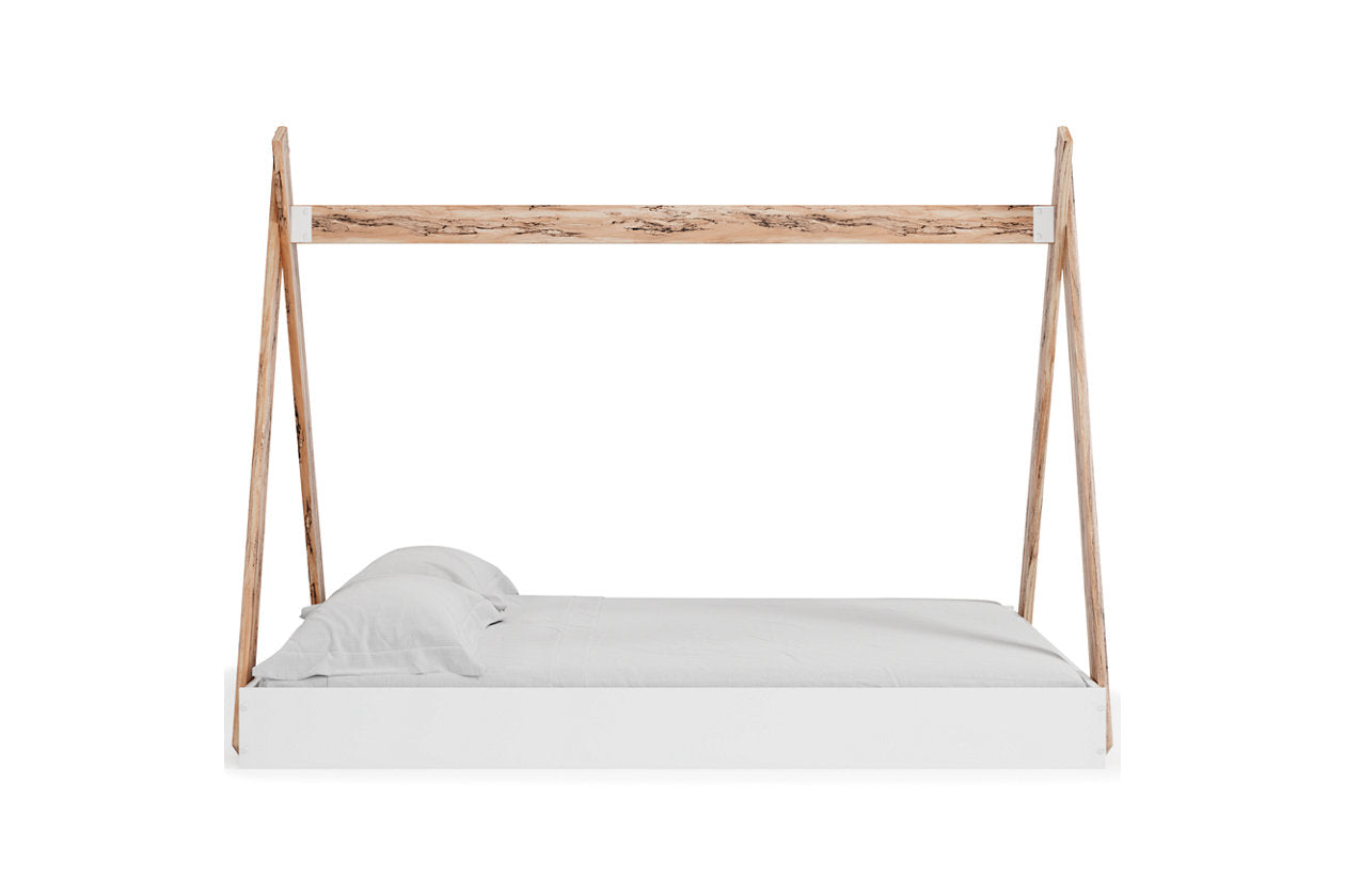 Piperton Two-tone Brown/White Full Tent Complete Bed in Box - EB1221-122 - Luna Furniture - Dallas Store