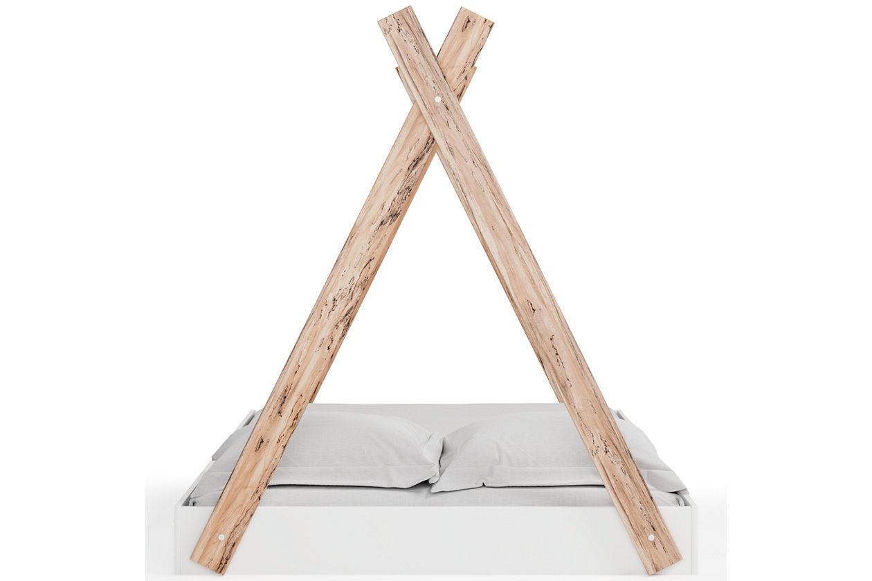 Piperton Two-tone Brown/White Full Tent Complete Bed in Box - EB1221-122 - Luna Furniture - Dallas Store