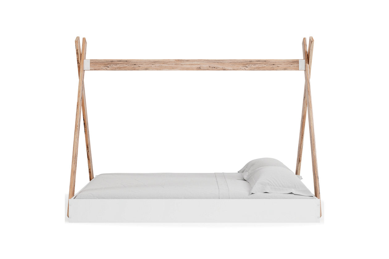 Piperton Two-tone Brown/White Full Tent Complete Bed in Box - EB1221-122 - Luna Furniture - Dallas Store