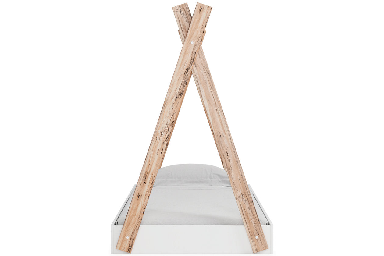 Piperton Two-tone Brown/White Twin Tent Complete Bed in Box - EB1221-121 - Luna Furniture - Dallas Store