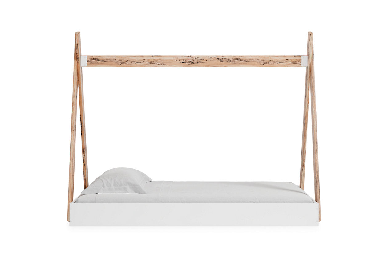 Piperton Two-tone Brown/White Twin Tent Complete Bed in Box - EB1221-121 - Luna Furniture - Dallas Store