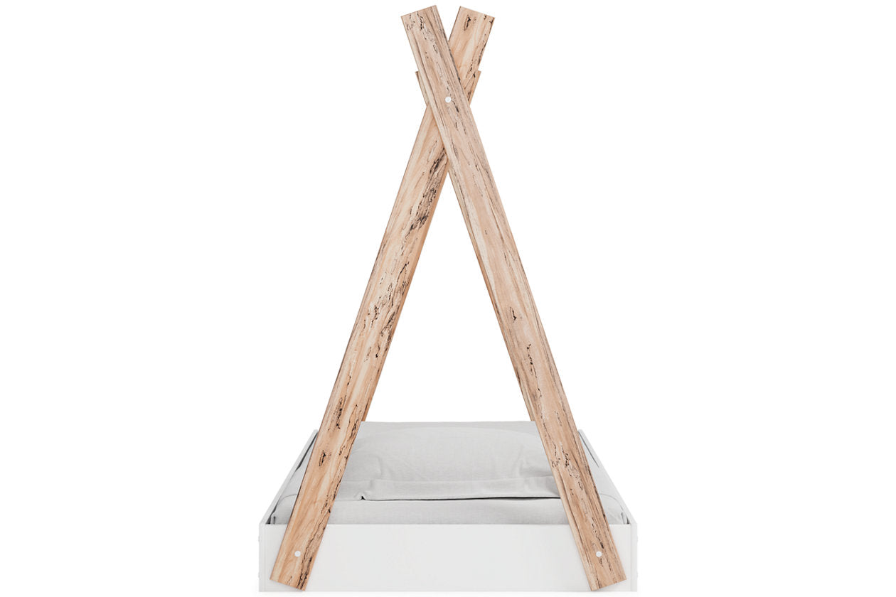 Piperton Two-tone Brown/White Twin Tent Complete Bed in Box - EB1221-121 - Luna Furniture - Dallas Store