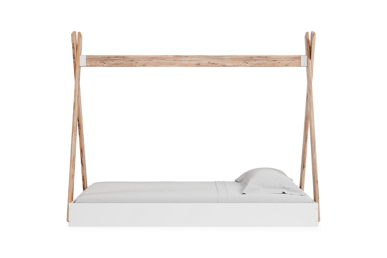 Piperton Two-tone Brown/White Twin Tent Complete Bed in Box - EB1221-121 - Luna Furniture - Dallas Store