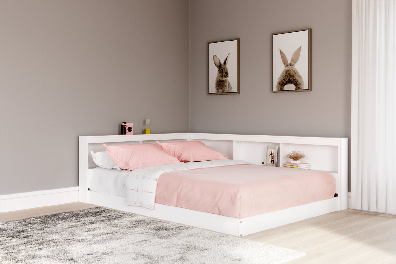 Piperton White Full Bookcase Storage Bed - SET | EB1221-165 | EB1221-182 - Luna Furniture - Dallas Store