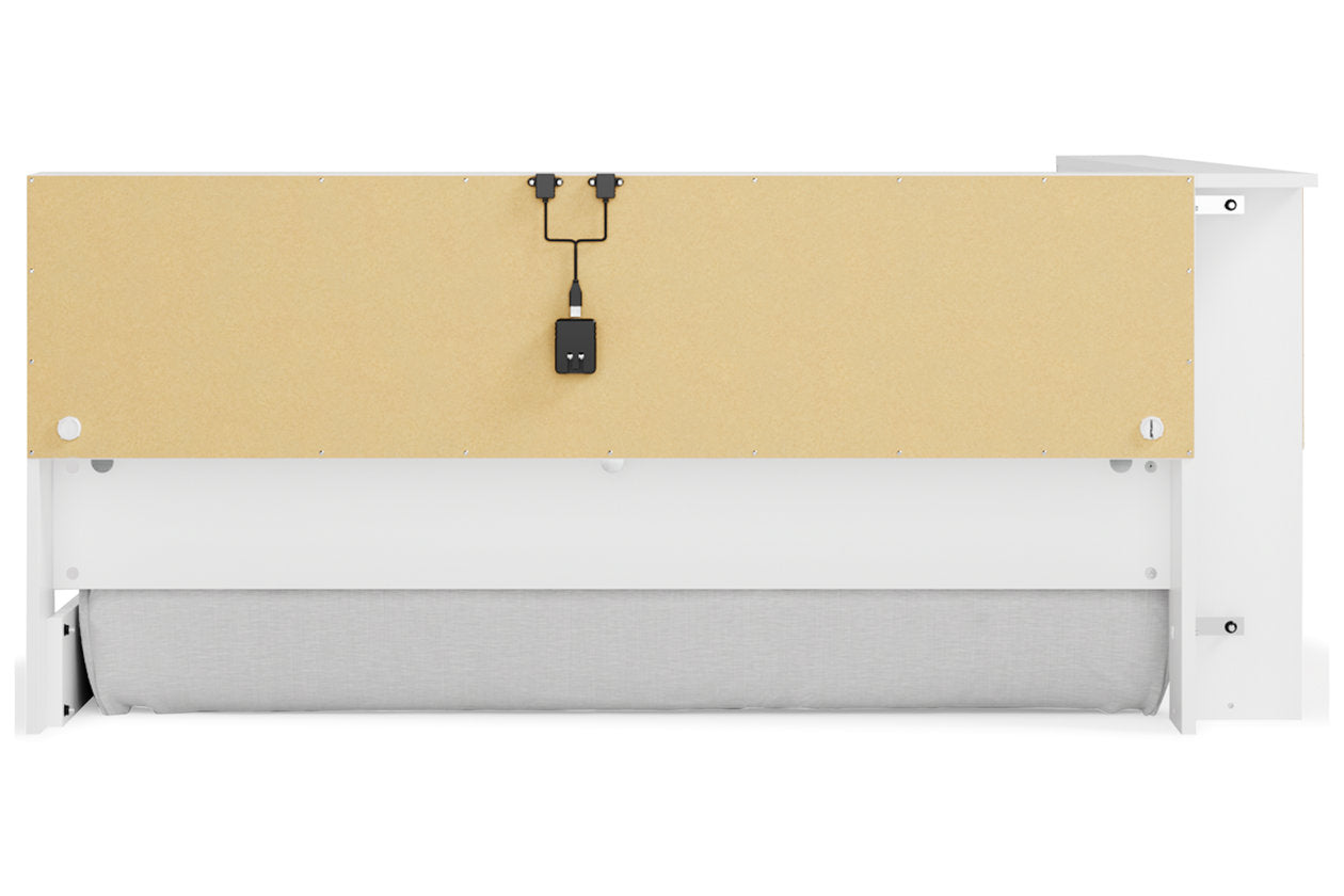 Piperton White Full Bookcase Storage Bed - SET | EB1221-165 | EB1221-182 - Luna Furniture - Dallas Store