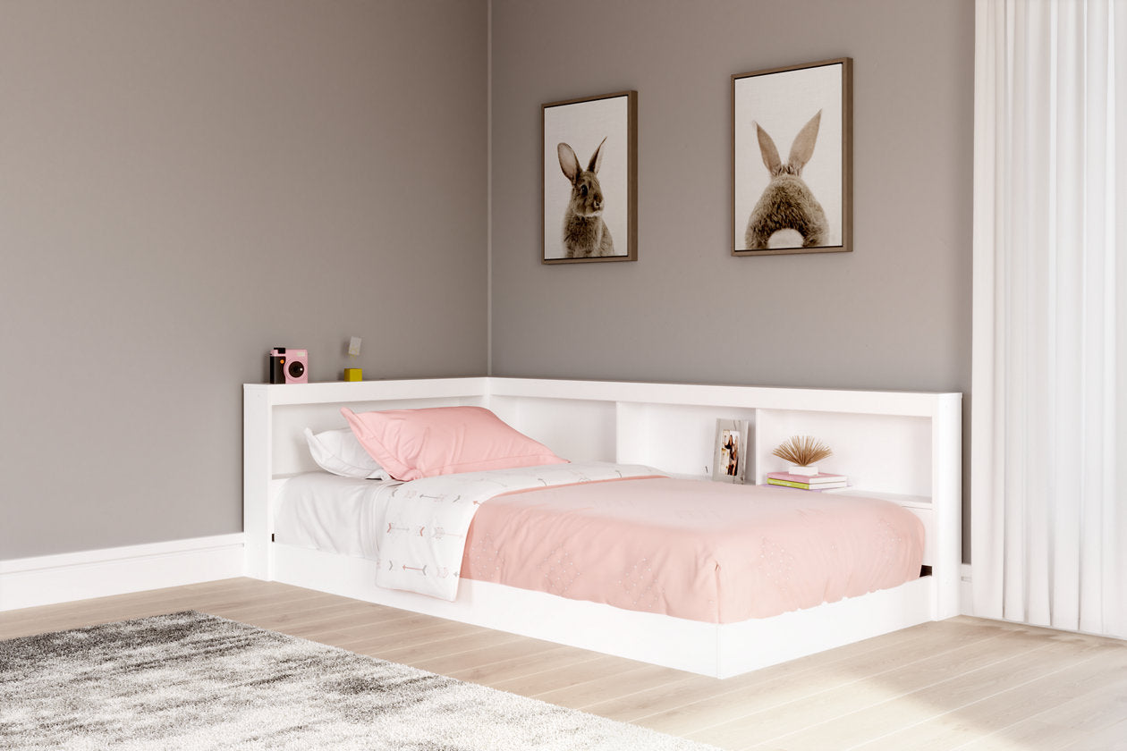 Piperton White Twin Bookcase Storage Bed - SET | EB1221-163 | EB1221-182 - Luna Furniture - Dallas Store