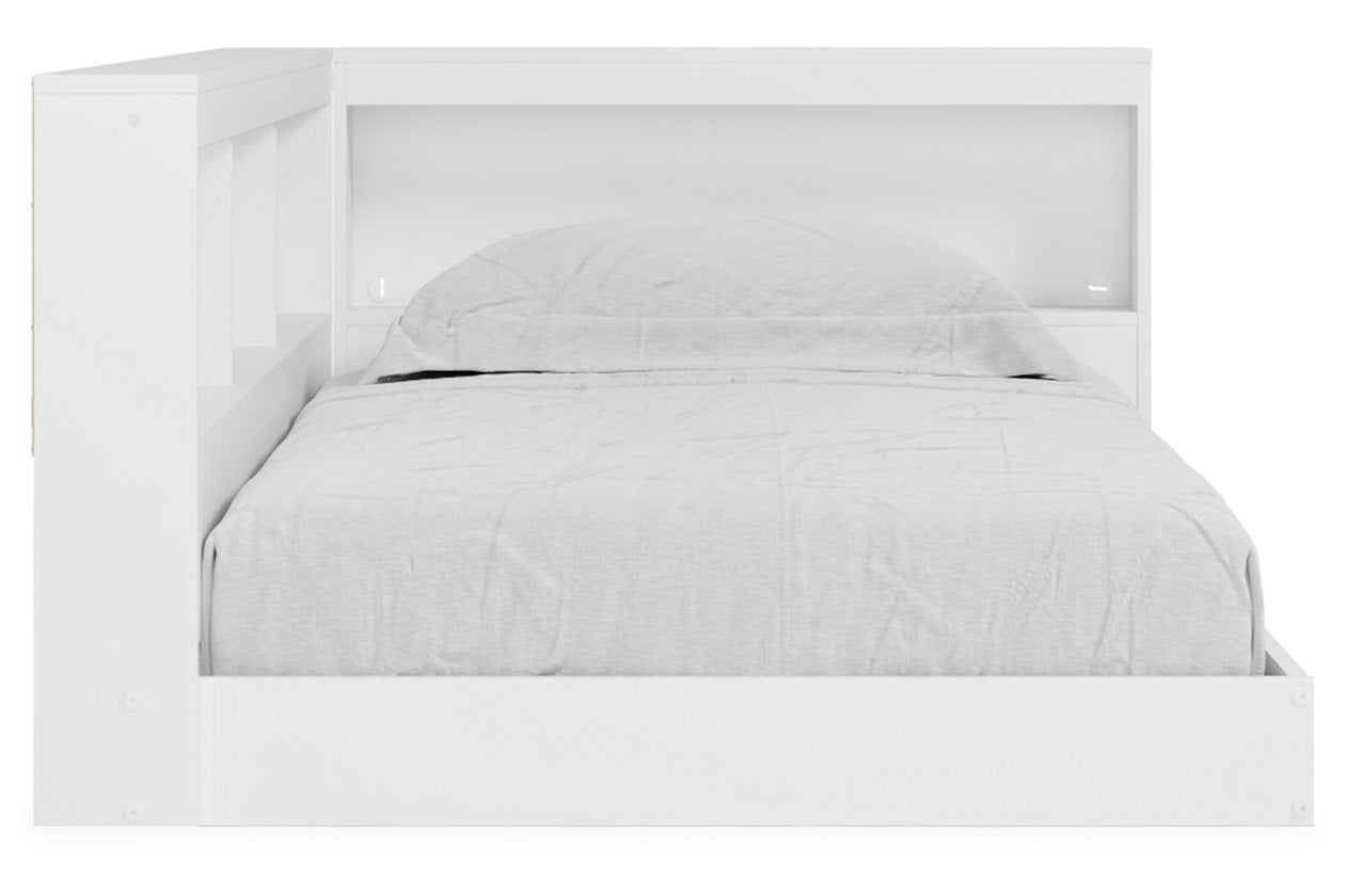 Piperton White Twin Bookcase Storage Bed - SET | EB1221-163 | EB1221-182 - Luna Furniture - Dallas Store