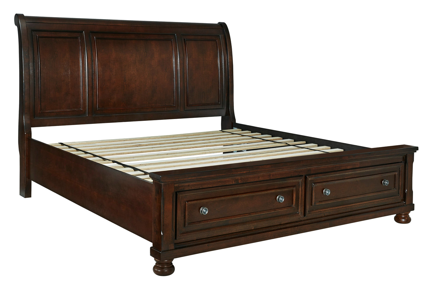 Porter Rustic Brown Footboard Storage Sleigh Platform Bedroom Set - SET | B697-76 | B697-78 | B697-99 | B697-31 | B697-92 - Luna Furniture - Dallas Store