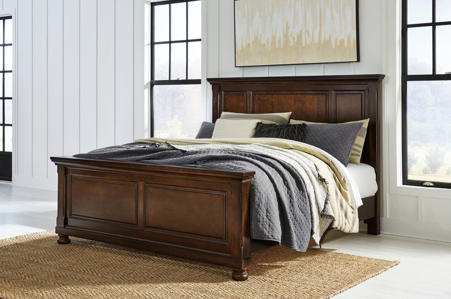 Porter Rustic Brown Panel Bedroom Set - SET | B697-54 | B697-57 | B697-96 | B697-31 | B697-92 - Luna Furniture - Dallas Store