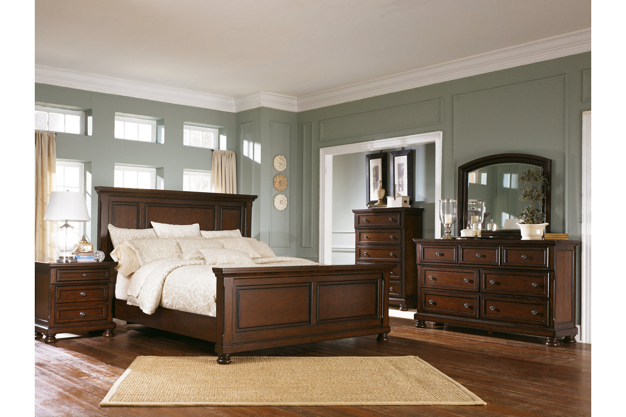 Porter Rustic Brown Queen Panel Bed - SET | B697-54 | B697-57 | B697-96 - Luna Furniture - Dallas Store