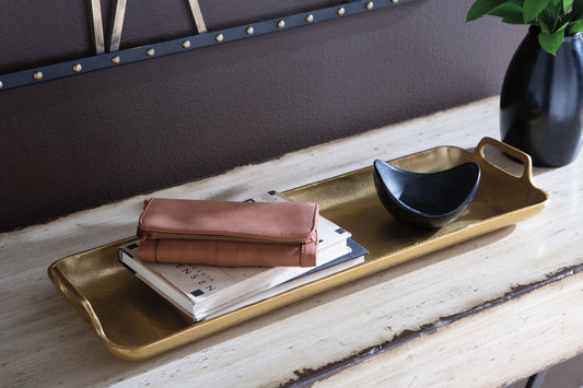 Posy Gold Finish Tray - A2000136 - Luna Furniture - Dallas Store