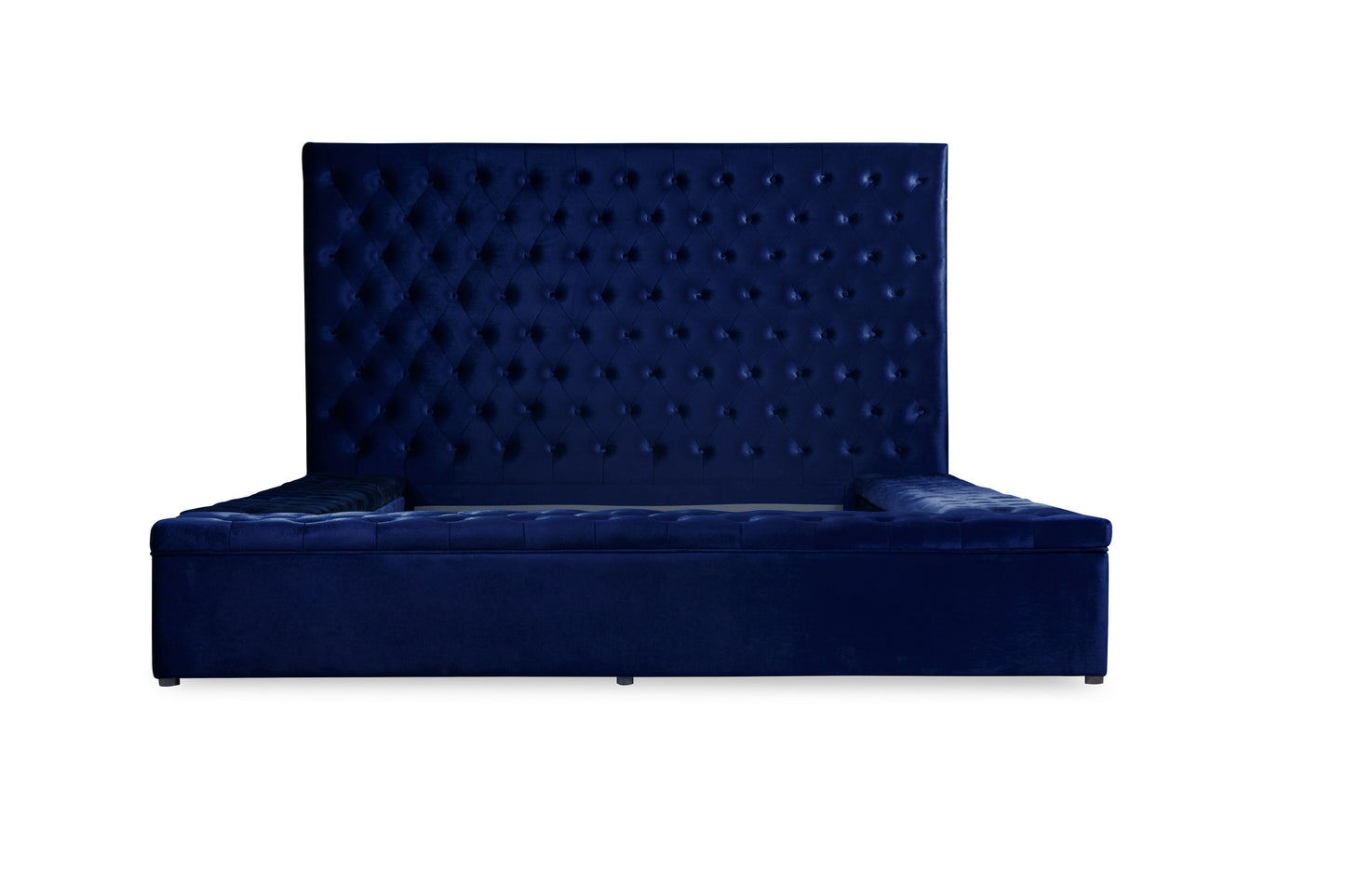 Prague Blue Velvet Queen Upholstered Storage Platform Bed - SET | SH250BLU-1 | SH250BLU-2 | SH250BLU-3 - Luna Furniture - Dallas Store