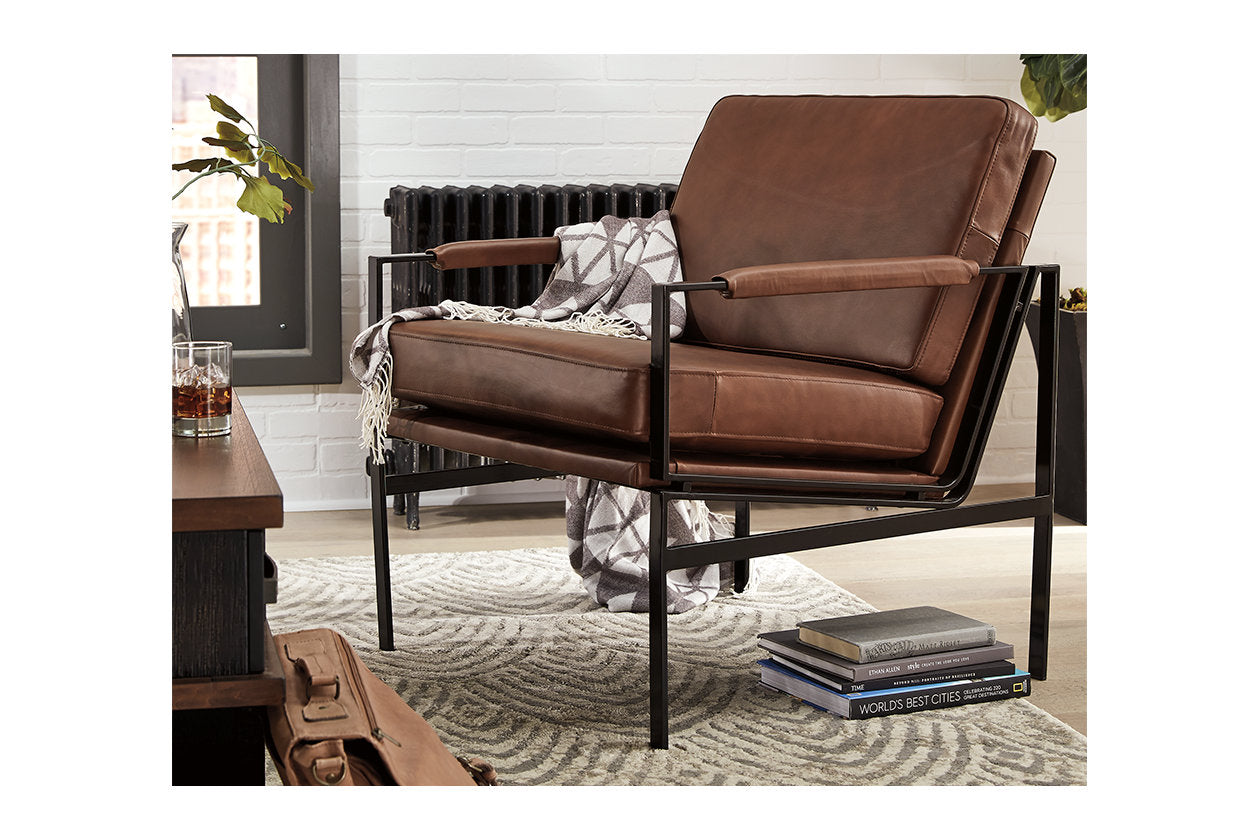 Puckman Brown/Silver Finish Accent Chair - A3000193 - Luna Furniture - Dallas Store