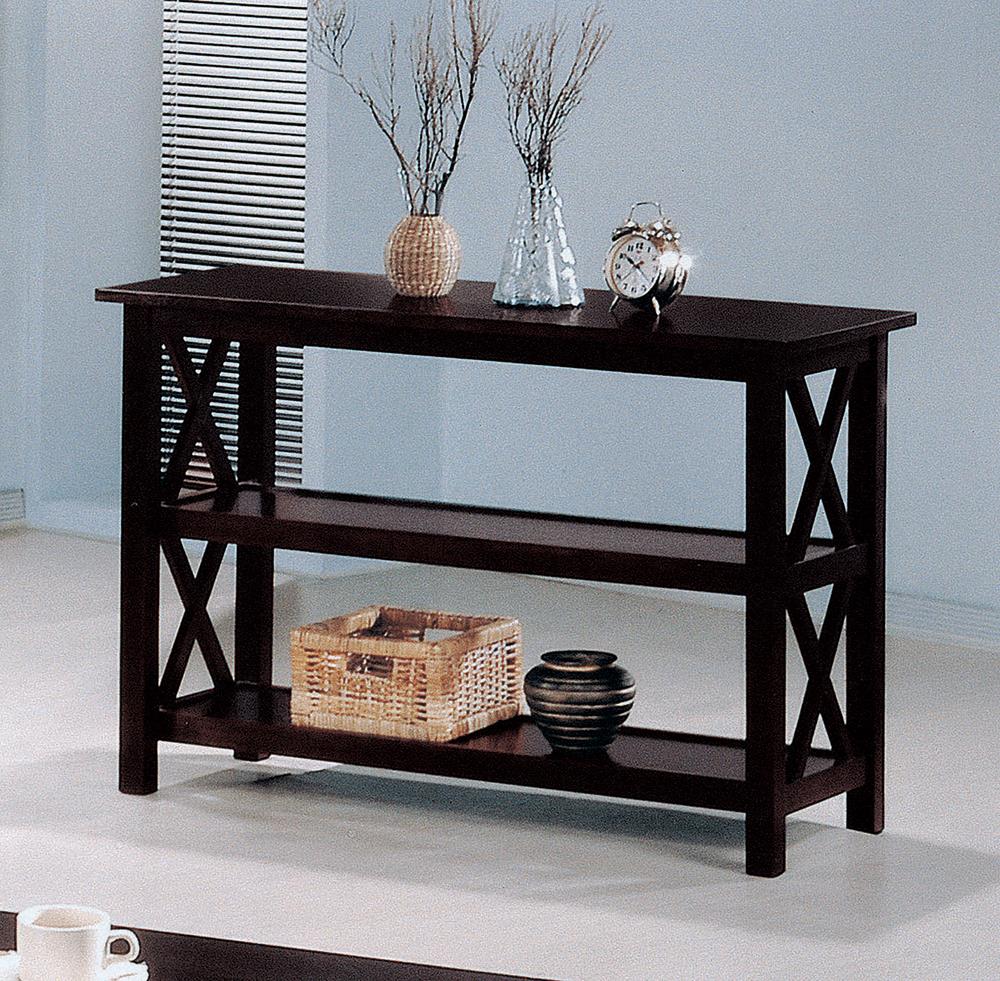 Rachelle Sofa Table with 2-Shelf Deep Merlot - 5910 - Luna Furniture - Dallas Store