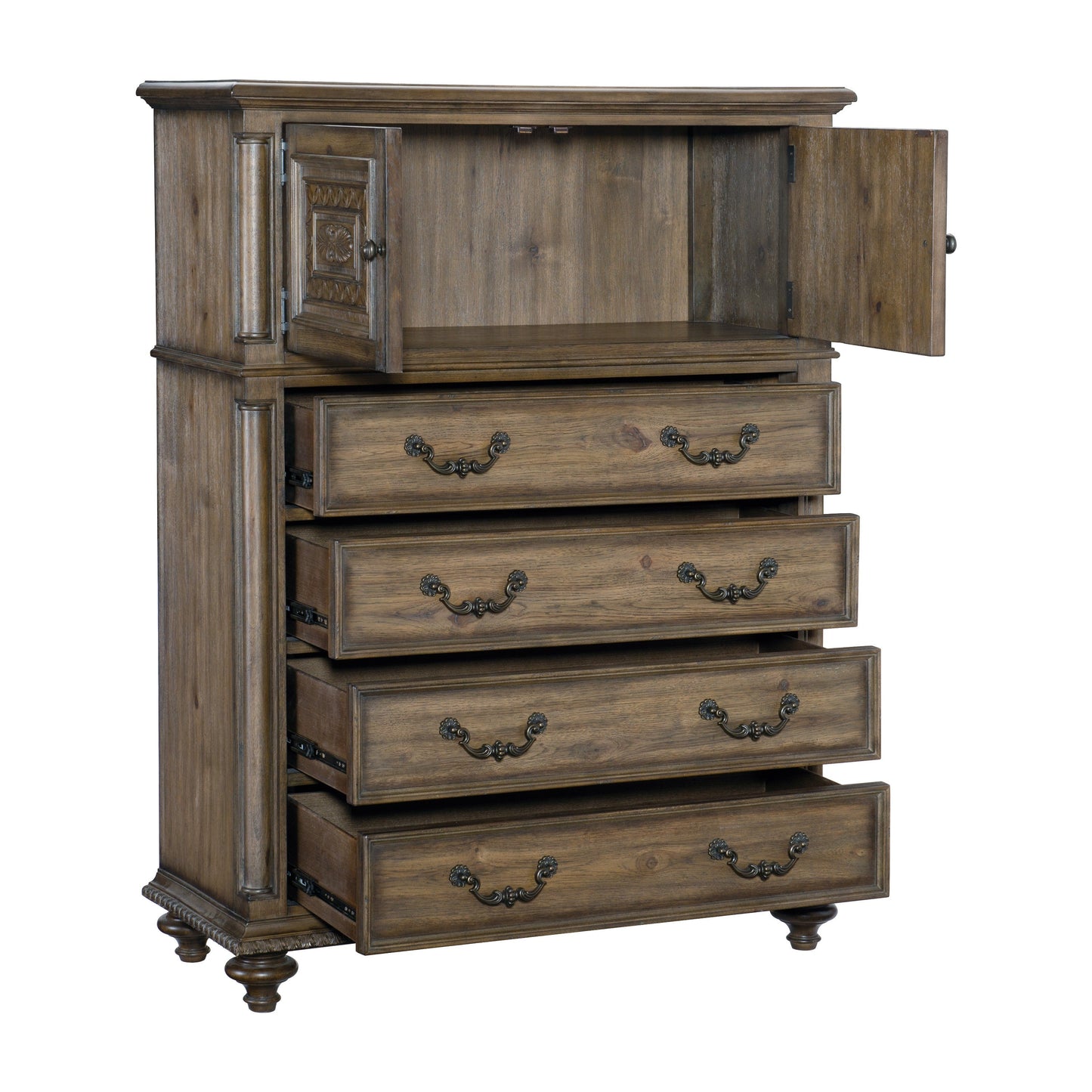 Rachelle Weathered Pecan Chest - 1693-9 - Luna Furniture - Dallas Store