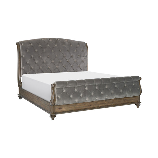 Rachelle Weathered Pecan King Bed - SET | 1693K-1 | 1693K-2 | 1693-3 - Luna Furniture - Dallas Store