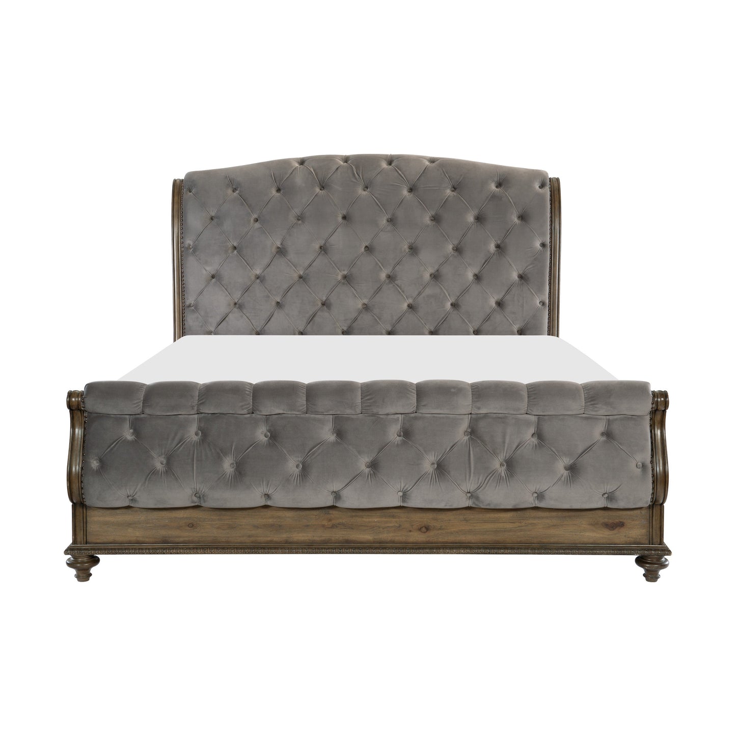 Rachelle Weathered Pecan King Bed - SET | 1693K-1 | 1693K-2 | 1693-3 - Luna Furniture - Dallas Store